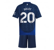Manchester United Diogo Dalot #20 Koszulka Wyjazdowa dzieci 2024-25 Krótki Rękaw (+ krótkie spodenki)